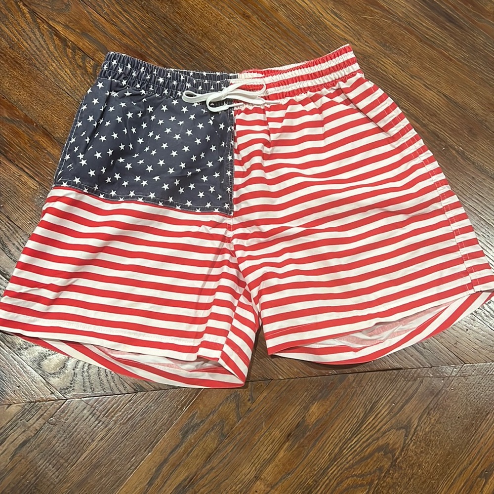 American Flag Chubbies swim trunks with liner removed
